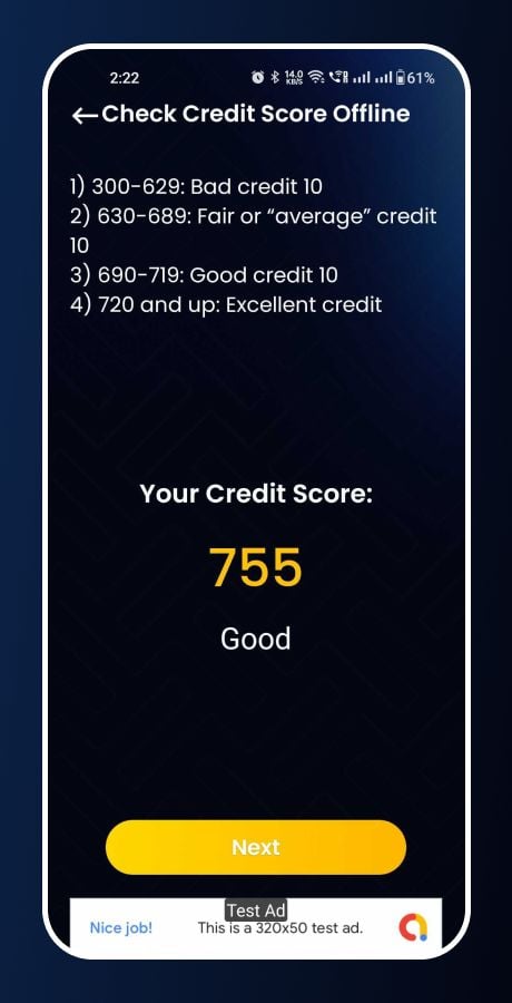 CIBIL Score - Credit Score Generator - Admob Ads