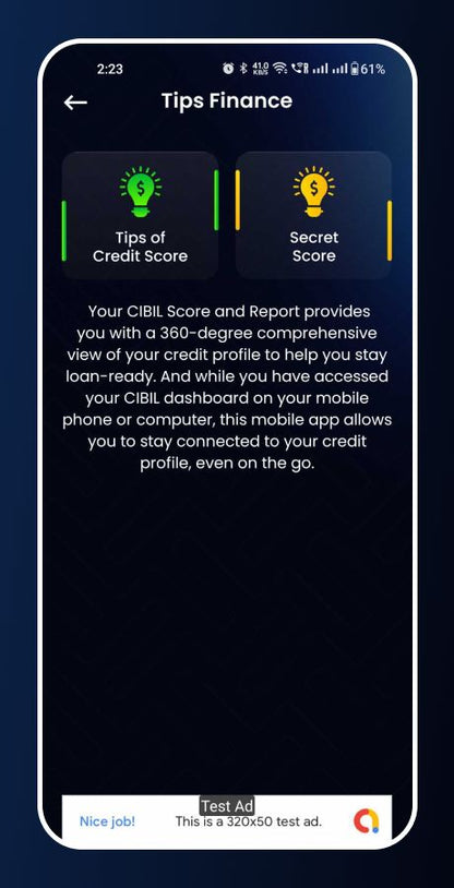 CIBIL Score - Credit Score Generator - Admob Ads