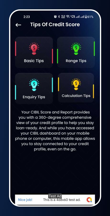 CIBIL Score - Credit Score Generator - Admob Ads