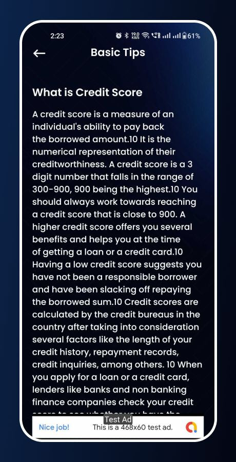 CIBIL Score - Credit Score Generator - Admob Ads