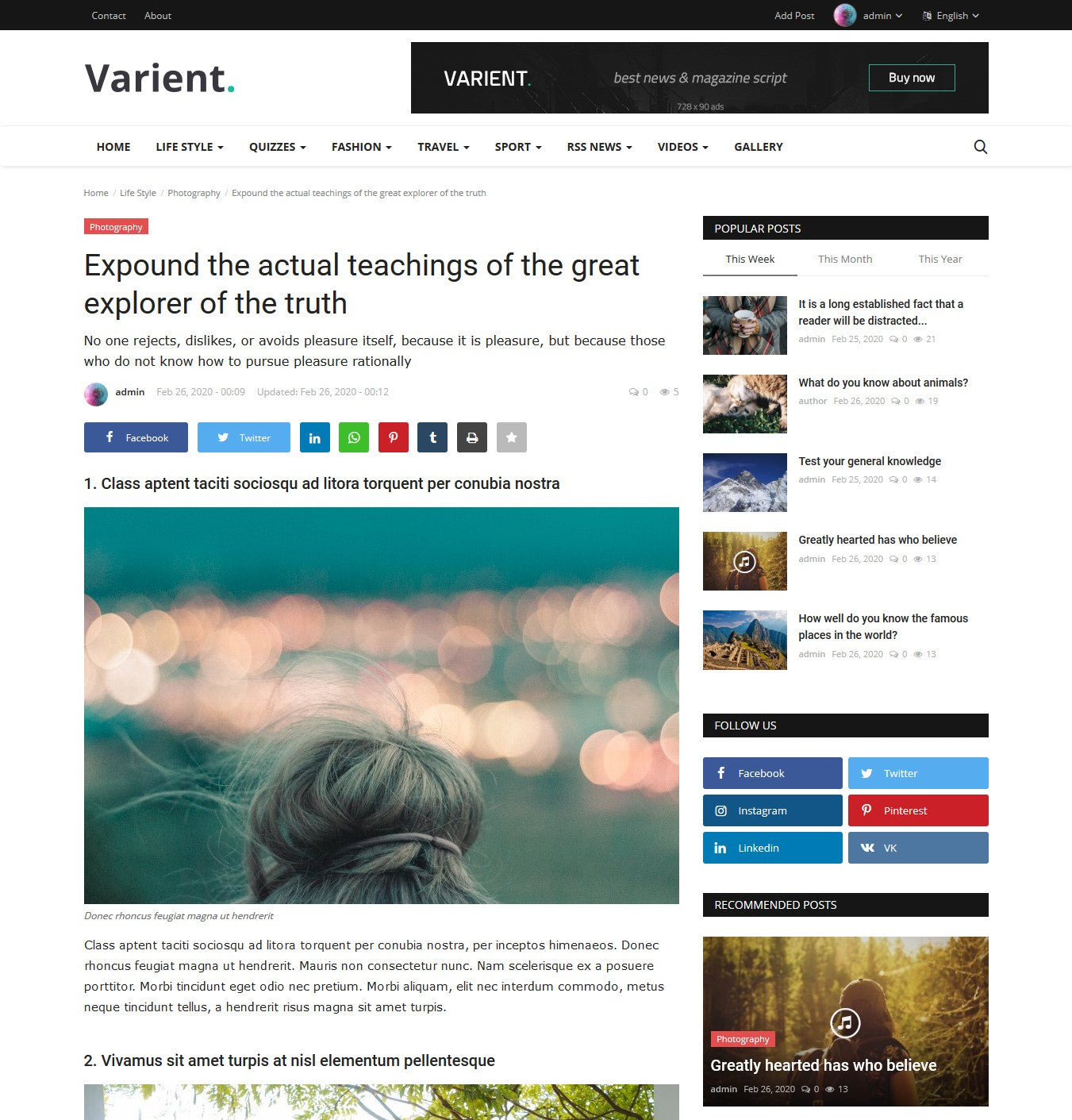 Varient - News & Magazine Script