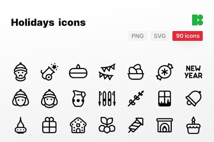 Holiday Icons Bundle - Holiday Vector Graphics