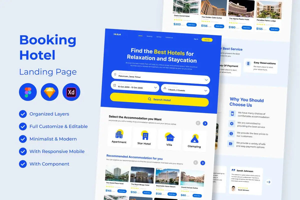 Booking Hotel Website Landing Page