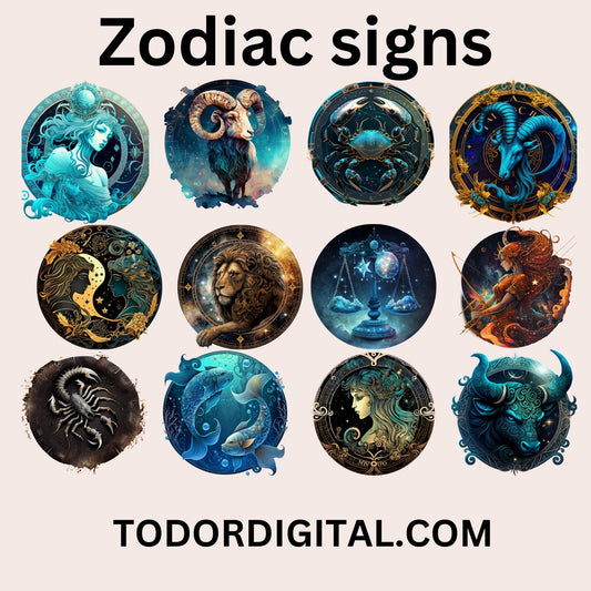 Zodiac Sign Bundle Clipart