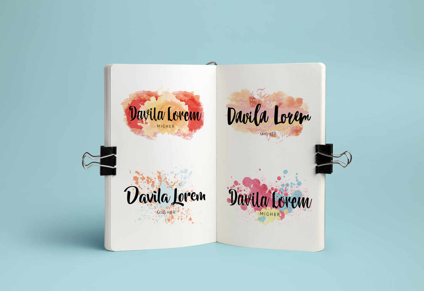 Watercolor and Brush Logos Branding Kit