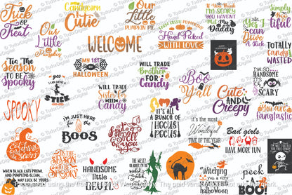 80 Halloween Svg Bundle - Pumpkins Svg Files - Halloween Phrases Clipart- Trick or Treat Svg - Haunted House For Cricut - Horror Movie Svg