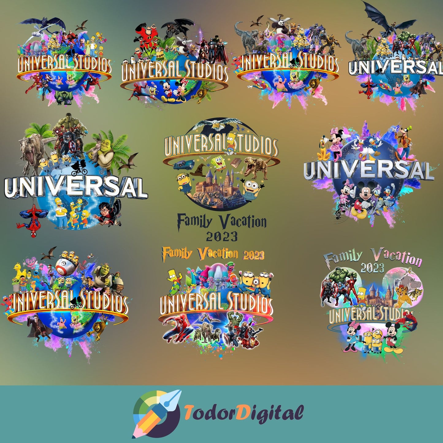 Universal Studios sublimations bundle