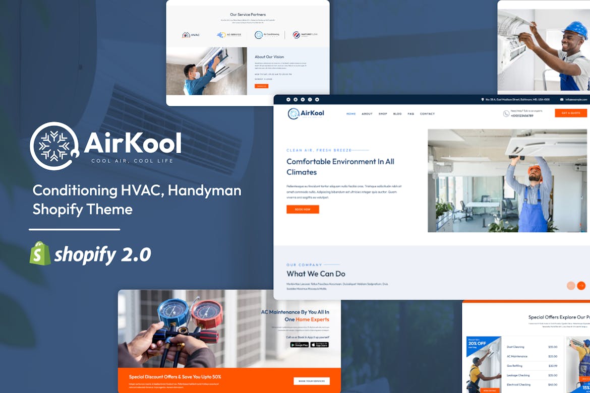 AirKool - Air Conditioning & Heating Shopify Theme