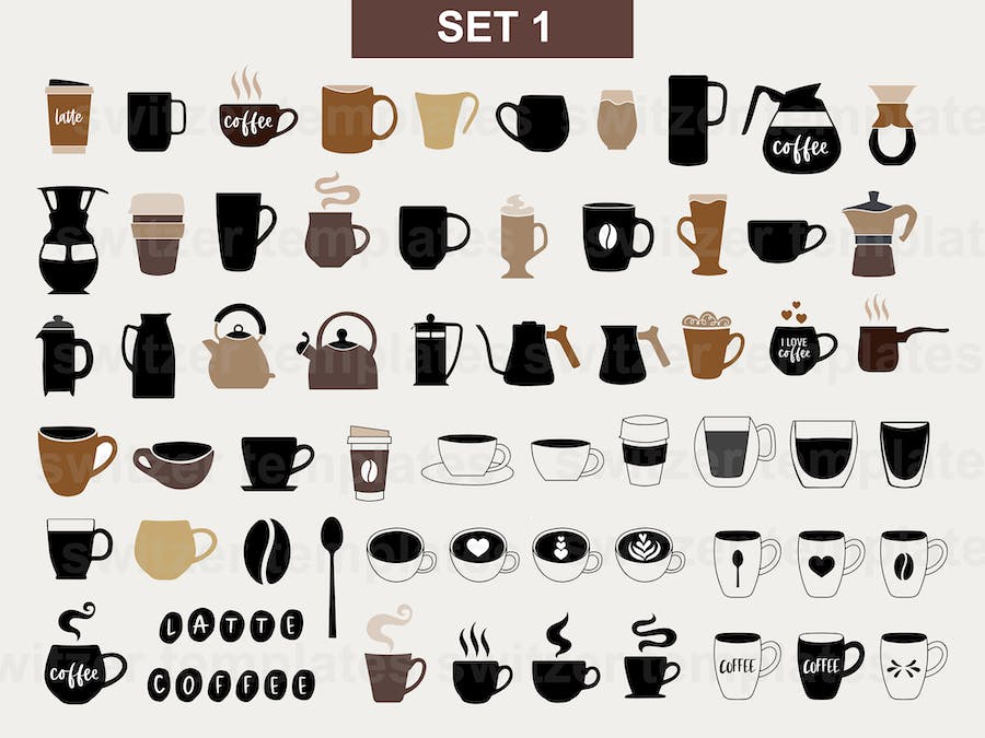 Coffee Lover Svg Elements - Coffee Bundle - Coffee  Clipart - Svg For Cricut