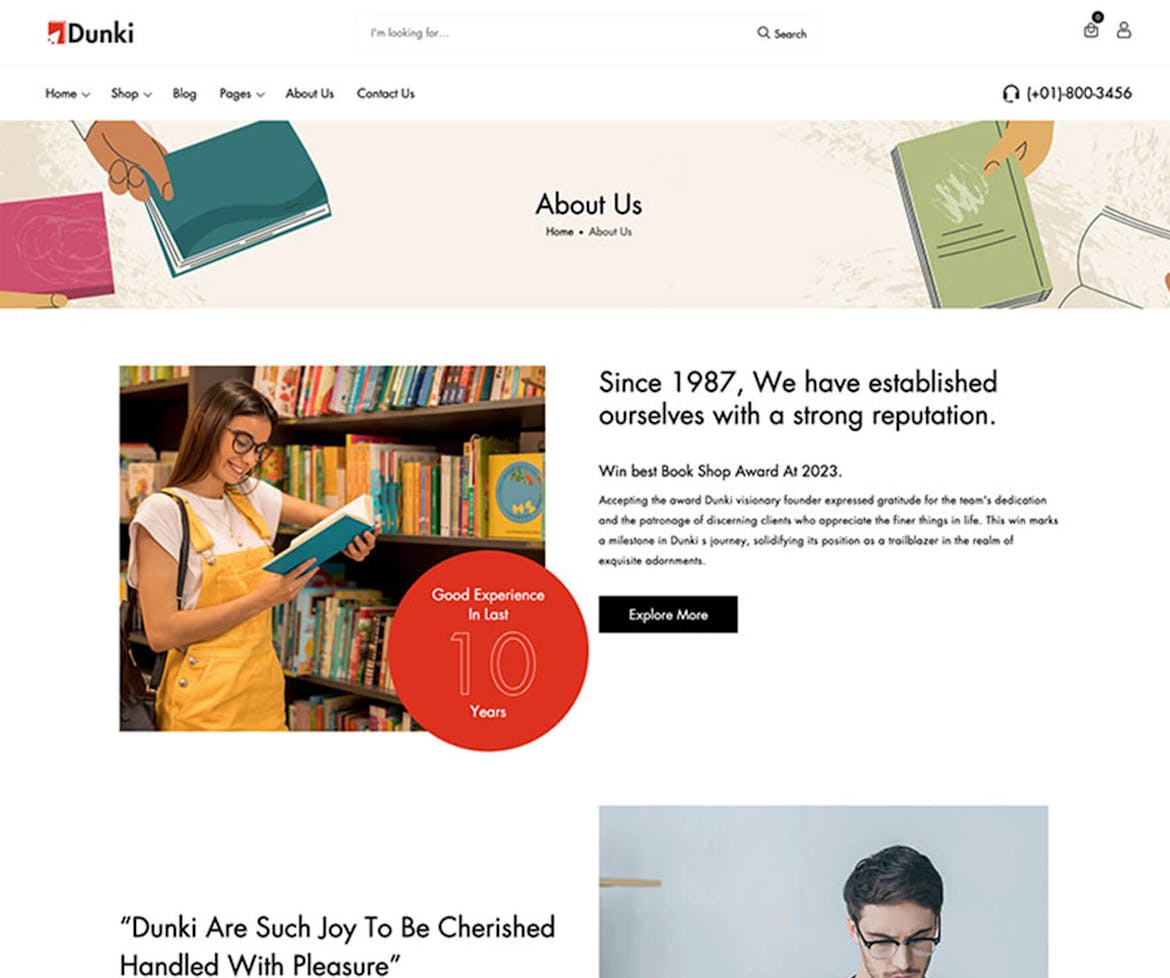 Dunki - Book Store Shopify Theme