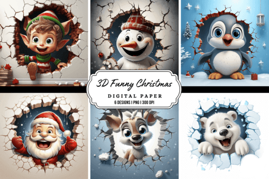 3D Funny Christmas Background