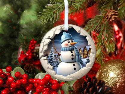 3D Snowman Christmas Ornament Bundle