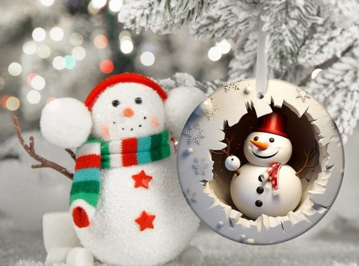 3D Snowman Christmas Ornament Bundle