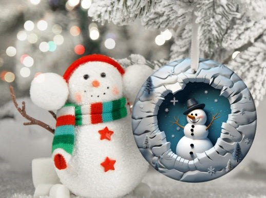 3D Snowman Christmas Ornament Bundle