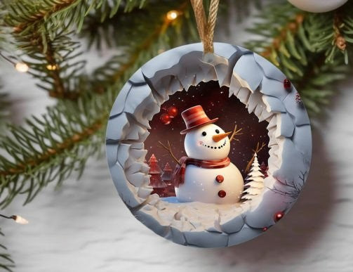 3D Snowman Christmas Ornament Bundle