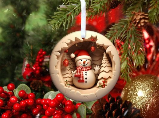 3D Snowman Christmas Ornament Bundle