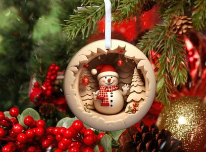 3D Snowman Christmas Ornament Bundle