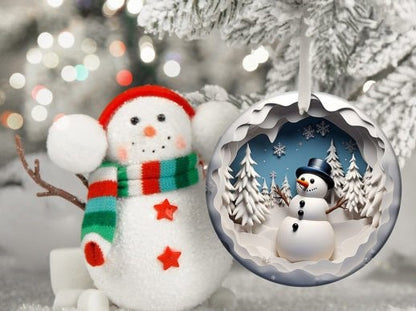 3D Snowman Christmas Ornament Bundle