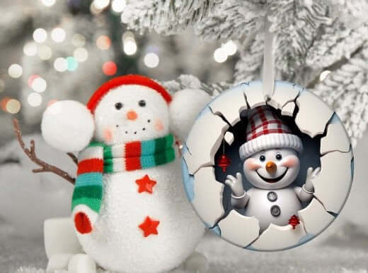 3D Snowman Christmas Ornament Bundle