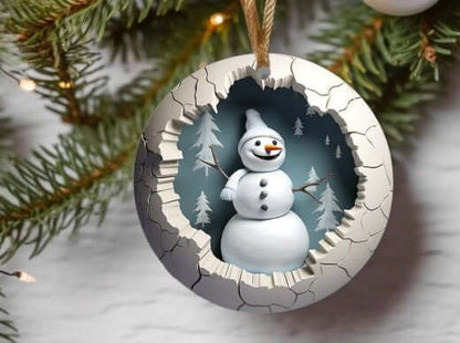 3D Snowman Christmas Ornament Bundle