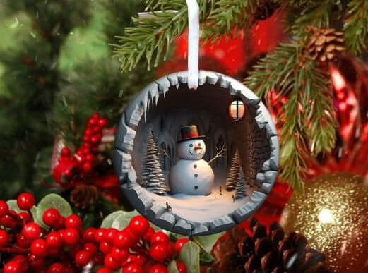 3D Snowman Christmas Ornament Bundle