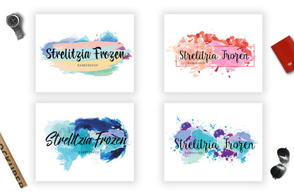 Watercolor and Brush Logos Branding Kit