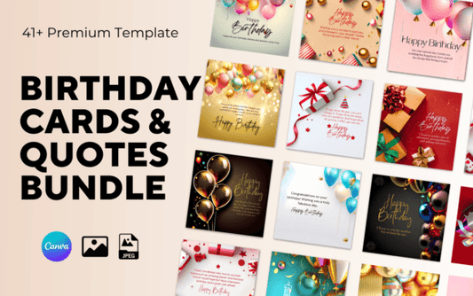 Birthday Cards & Quotes Template Graphic & Canva Templates