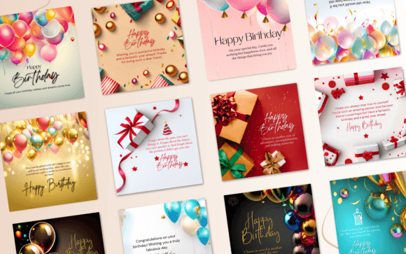 Birthday Cards & Quotes Template Graphic & Canva Templates