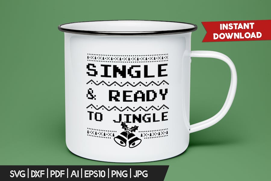 Funny Christmas T-Shirt SVG Design - Single Ready for Jingle