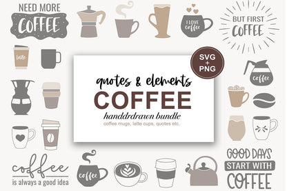 Coffee Lover Svg Elements - Coffee Bundle - Coffee  Clipart - Svg For Cricut