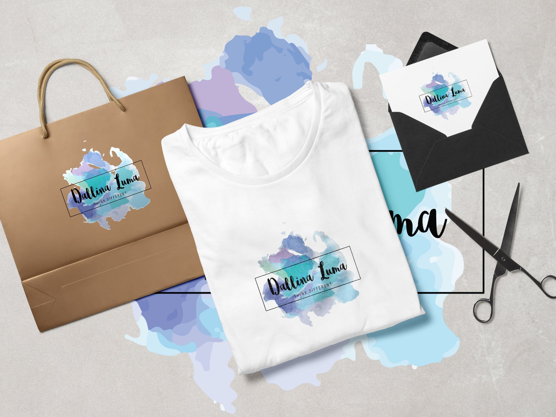 Watercolor and Brush Logos Branding Kit