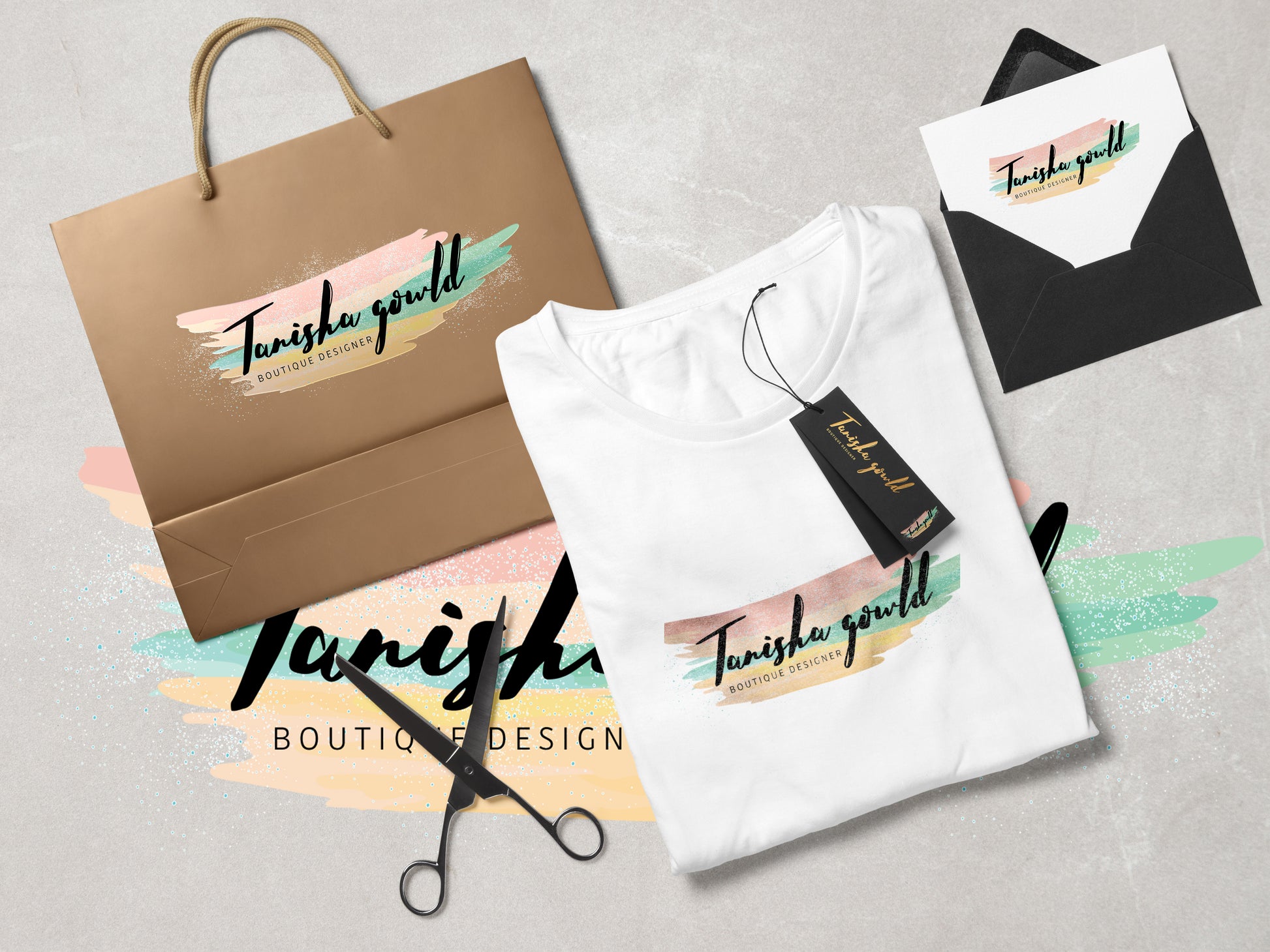 Watercolor and Brush Logos Branding Kit