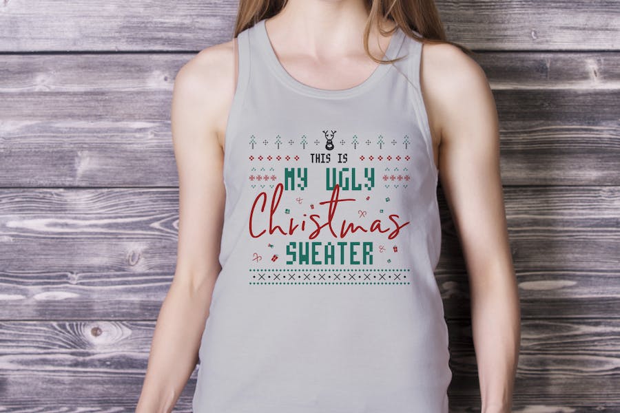 Christmas T-Shirt SVG - This is my ugly Christmas Sweater - Fun Xmas Print