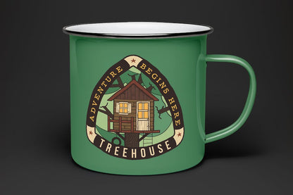 Tree House Badge - Vintage Camping Logo Patch SVG