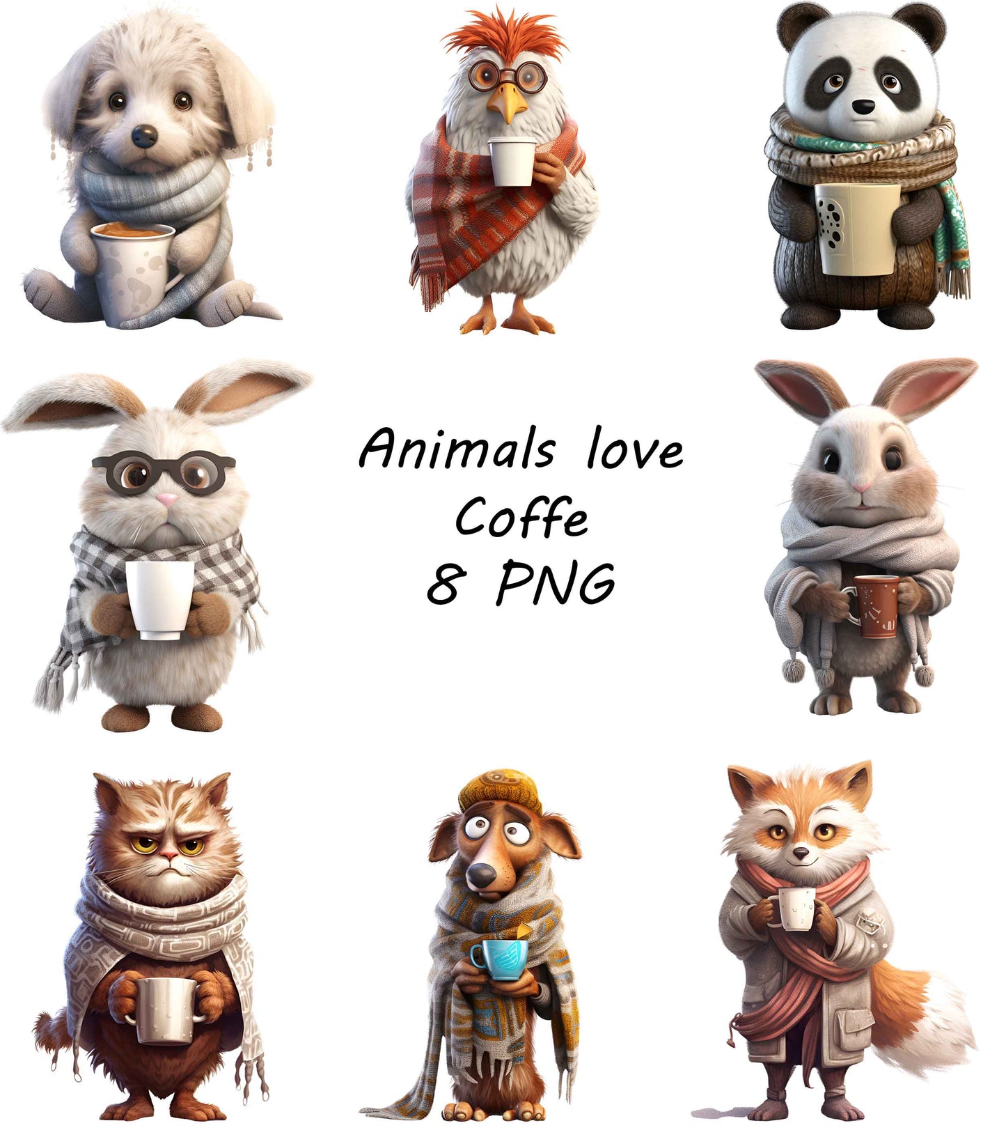 Coffee Clipart Png Huge Bundle - 192 individual PNG