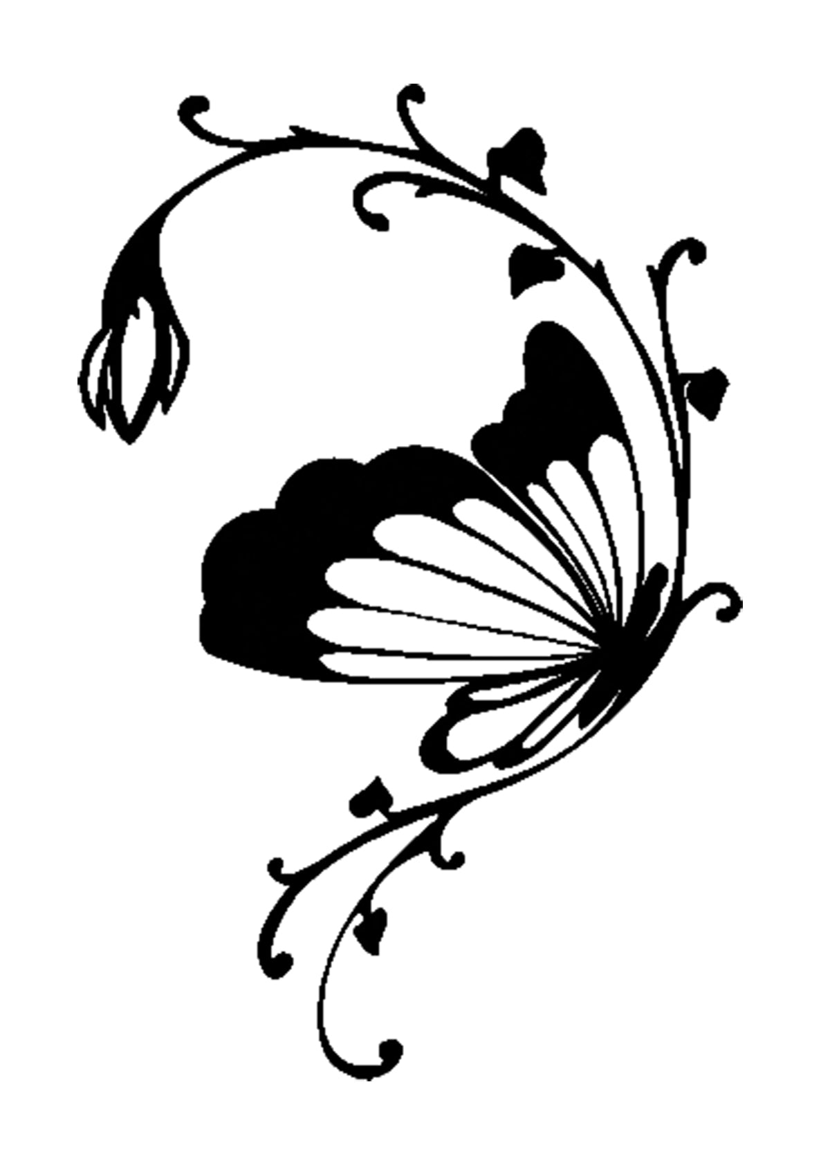 Butterfly Svg File - Butterfly Clipart - Flower Svg - Butterfly Cut File