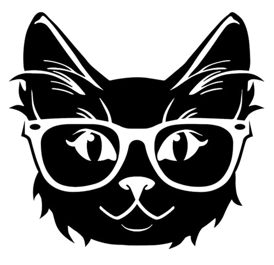 Cat Svg File - Black Cat Clipart - Funny Cat Svg Design - Cat Head Vector Graphics - Animals Svg.