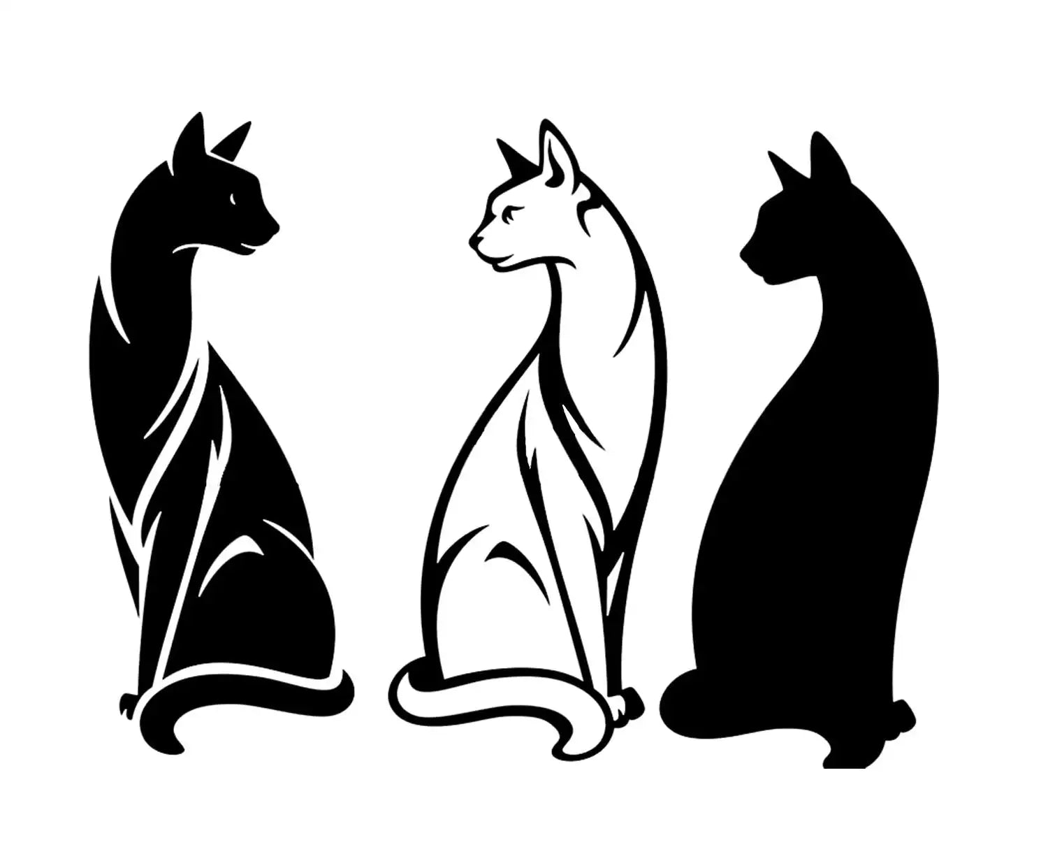 Cat Svg File - Cats Clipart - Black Cat Svg - Funny Cats Vector Graphics