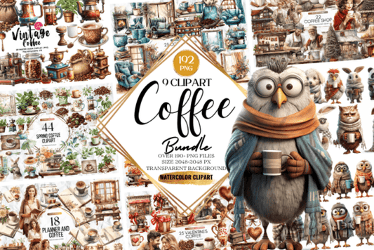 Coffee Clipart Png Huge Bundle - 192 individual PNG