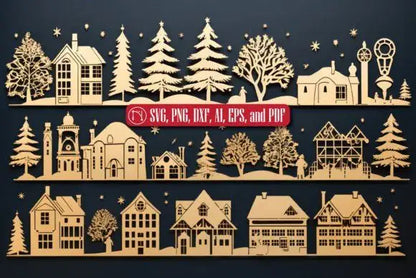 Cricut Christmas Village SVG Mega Bundle