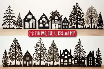 Cricut Christmas Village SVG Mega Bundle