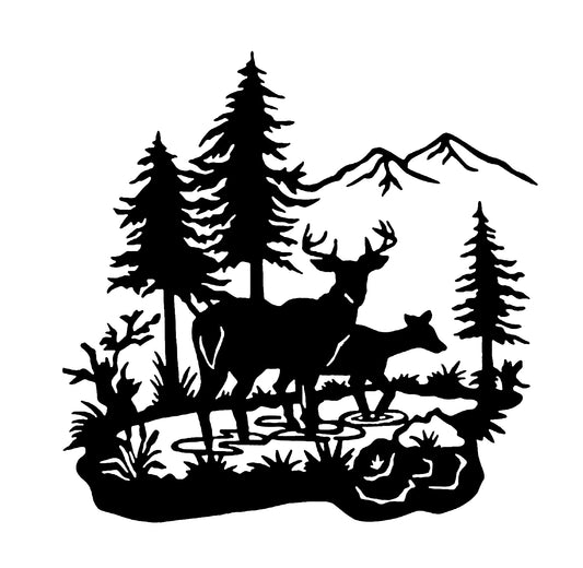 Deers Svg File - Deers in The Forest Clipart - Animals Svg - Buck Cut File