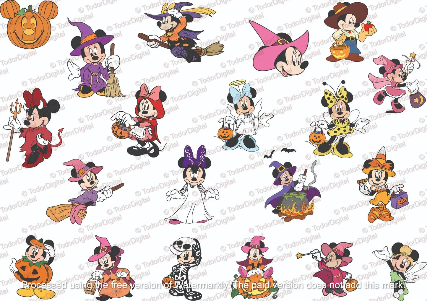 Disney Halloween Svg Bundle - Disney Character Vector Graphics - Cartoons Clipart - Mickey and Minnie Mouse Svg Files