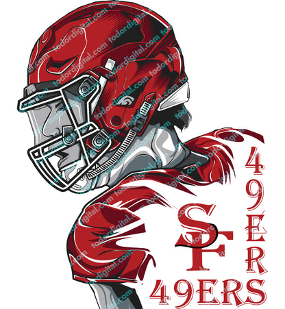 Football Svg File - Football Clipart - 49 ers Football Team Cut File - Football Vector Graphics - Svg For Cricut - Svg For Silhouette-EPS