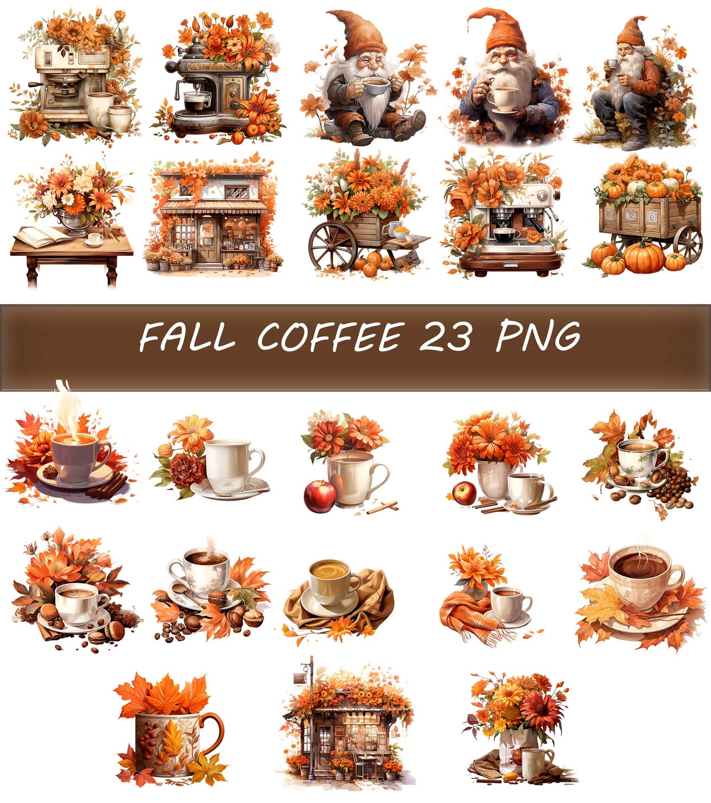 Coffee Clipart Png Huge Bundle - 192 individual PNG