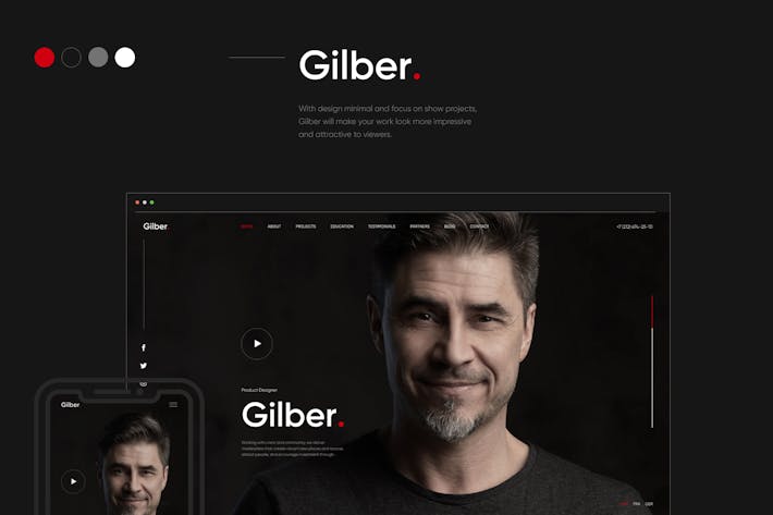 Gilber - Personal CV/Resume WordPress Theme