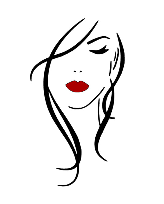 Girl Svg File - Girl Face Svg - Lips Clipart - Girl Face Vector Graphics