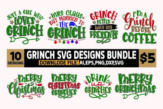 The Grinch T Shirt Designs Bundle