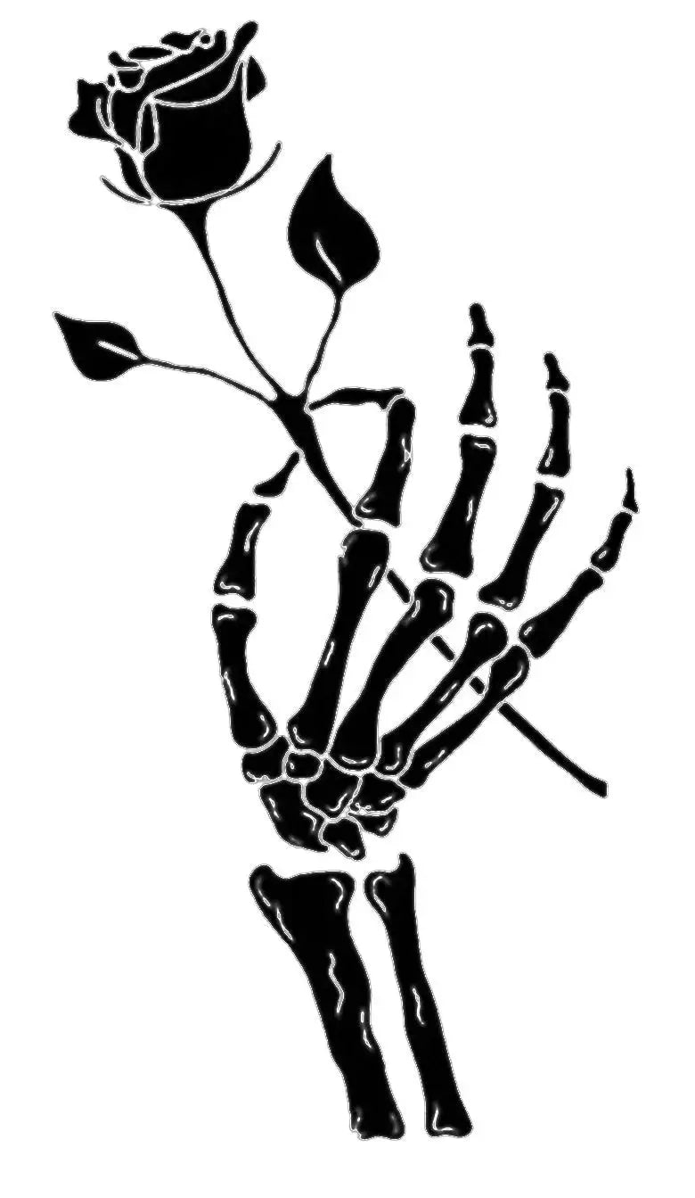 Skeleton Svg File - Skeleton Hand And Rose Svg Design - Halloween Decor