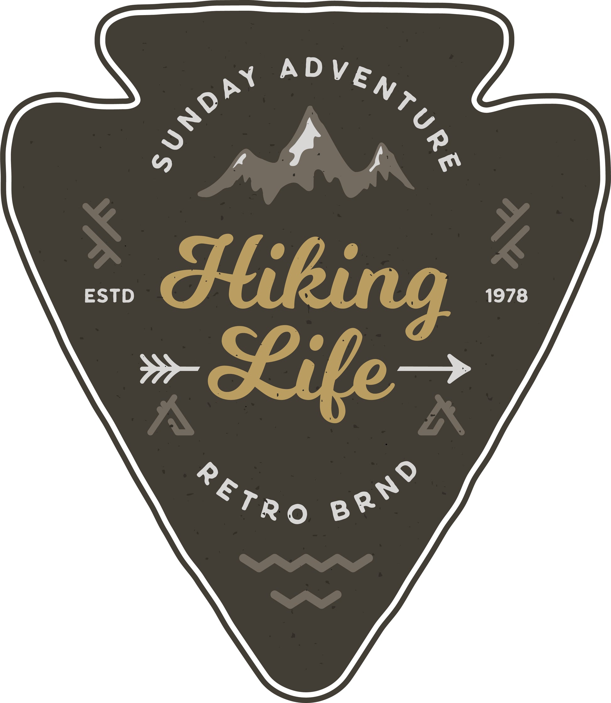 Hiking Life Badge - Vintage Travel Logo Patch SVG -Adventure Svg Design